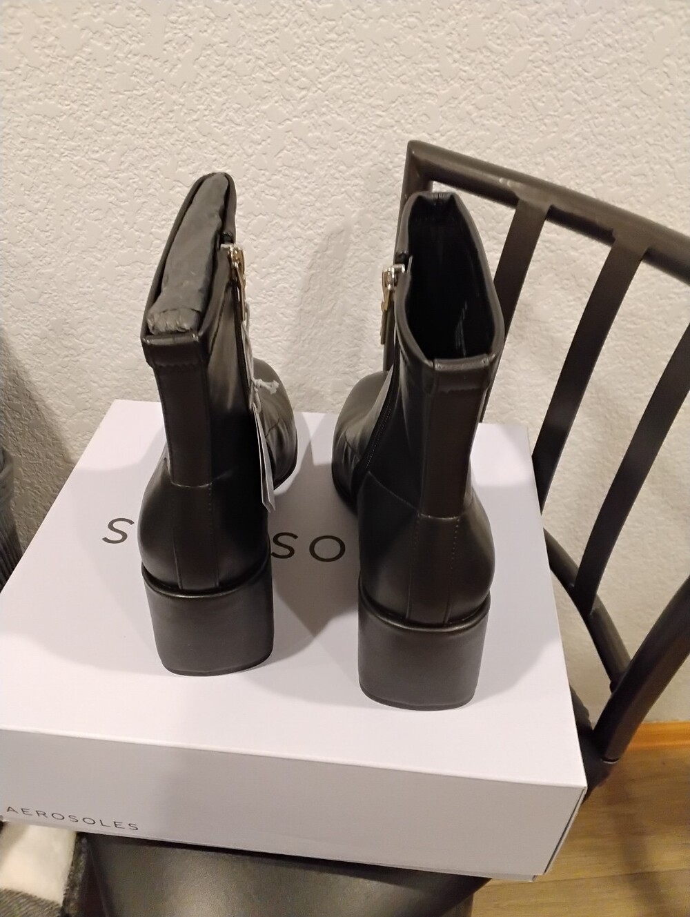 NWT Aerosoles Anouk Stretch Black Wedge Ankle Boots  10 Firm Price - Picture 4 of 5